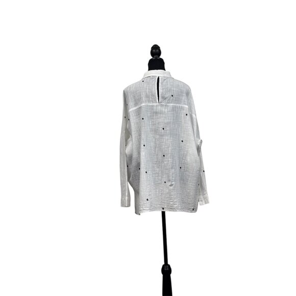 Zara Basic White Blouse with Black Dots – Breezy Summer Style - Picture 9 of 9
